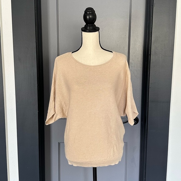 Quince Lightweight Cotton Cashmere Link-Stitch Dolman Sweater - Size S - Picture 6 of 11